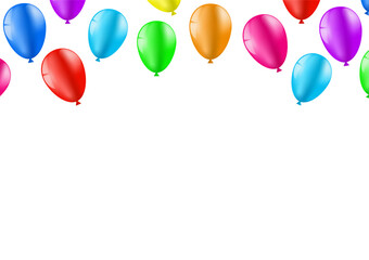 Balloons Celebration Background. Background for Party, Birthday, Celebration or Anniversary. Vector Illustration.