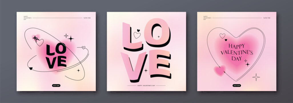 Love vector background. Modern card template with gradient heart shape