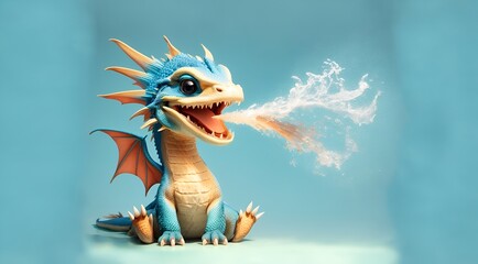 a dragon exhaling water instead of fire