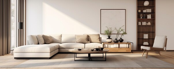 Minimalist Interior Design, A minimalist living room with sleek furniture, neutral colors, and a spacious, uncluttered look