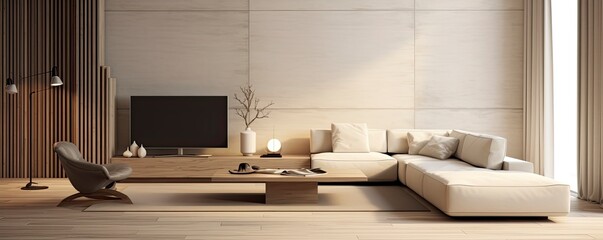 Minimalist Interior Design, A minimalist living room with sleek furniture, neutral colors, and a spacious, uncluttered look
