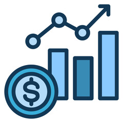 Revenue Blue Colour Icon