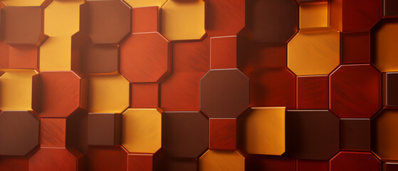 Hexagonal Red and Gold Pattern