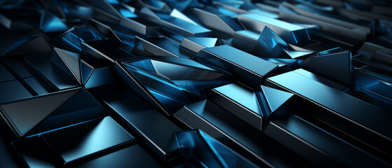 Dynamic Blue Crystals Abstract Background