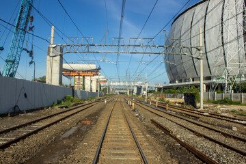 Fototapeta premium railway in the city