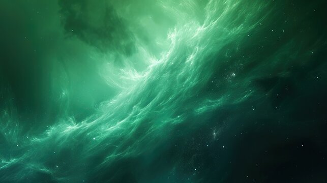 celestial green texture background with reminiscent of the Northern Lights - AI Generated Abstract Art
