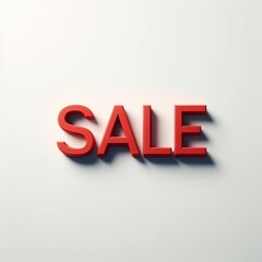 The image features a red SALE text on a light background with a soft shadow. Ideal for retail and shopping promotions.