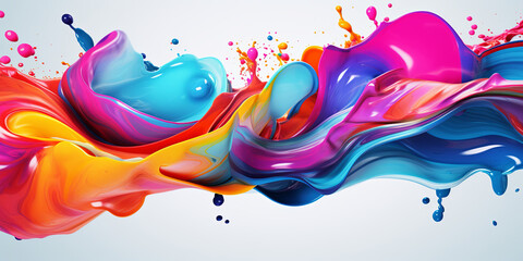 Fluid Symphony: Dynamic Colorful Patterns Background - obrazy, fototapety, plakaty