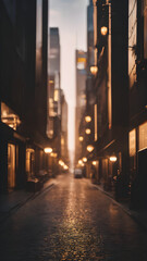 Fototapeta premium Nighttime city streets come alive with a vibrant blend of blurred lights, creating a dynamic urban scene filled with the energy of traffic, neon signs, and the festive glow of Christmas