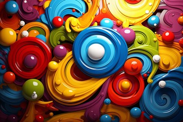 Colorful abstract background with dynamic shapes and bold contrasting colors for vibrant designs