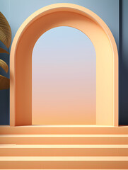 Podium, booth, stage, product background for displaying products, 3D rendering