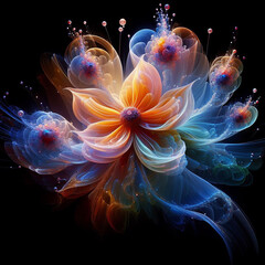 Translucent purple flowers Ai generated art