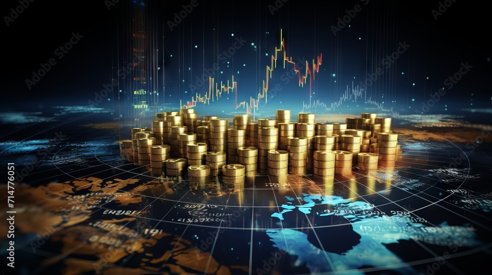 Poster currency exchange and money transfer concept with world map and banknotes of different currencies wi