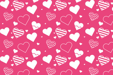 Vector hearts seamless pattern, vector Valentine's Day pattern, Valentine's Day background.