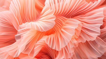 pleated style of textile pattern in peach fuzz color trend of 2024 - AI Generated Abstract Art - obrazy, fototapety, plakaty