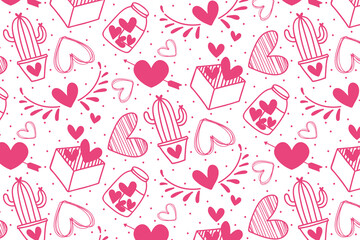 Vector hearts seamless pattern, vector Valentine's Day pattern, Valentine's Day background.