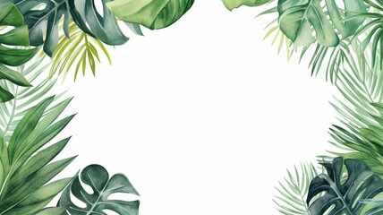 tropical leaves background with wide copy space for text - obrazy, fototapety, plakaty