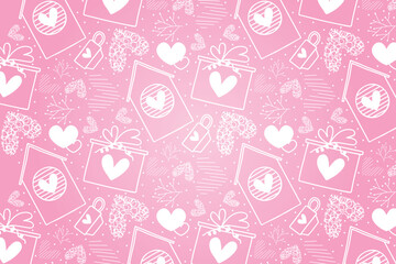 Vector hearts seamless pattern, vector Valentine's Day pattern, Valentine's Day background.