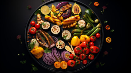 A platter of mixed grilled vegetables, a healthy and flavorful choice for Ramadhan meals