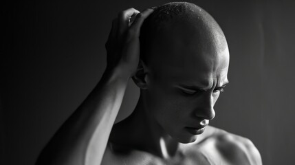 black and white men in deep thought hair loss in early adulthood