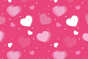 Vector hearts seamless pattern, vector Valentine's Day pattern, Valentine's Day background.