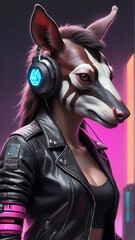 Okapi Synthwave Serenity Down Under by Alex Petruk AI GENERATED