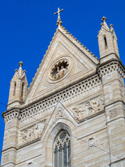 Fototapeta na wymiar Cattedrale di Santa Maria Assunta facade carvings, Naples
