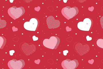 Vector hearts seamless pattern, vector Valentine's Day pattern, Valentine's Day background.