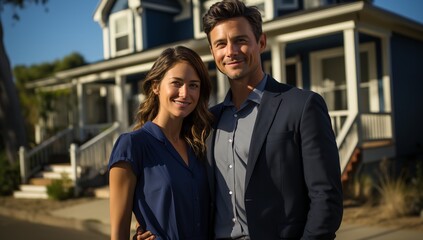 Fototapeta premium a man and woman smiling