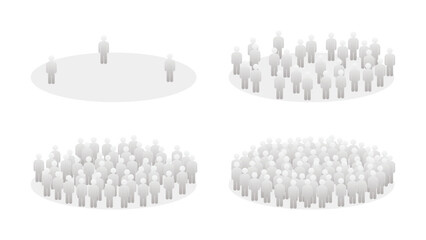 人口密度を模式的に表したイラスト　過疎　過密