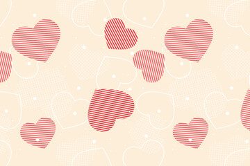 Vector hearts seamless pattern, vector Valentine's Day pattern, Valentine's Day background.