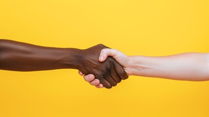 白人と黒人の握手
