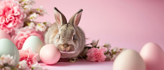 Naklejka na ściany i meble Easter rabbit, easter Bunny.