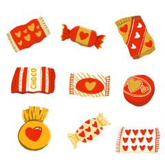 Illistration Chocolate Candy Set 1
