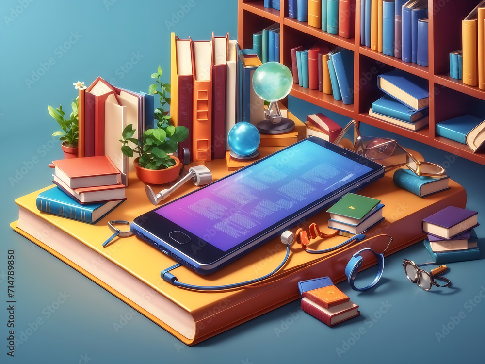 Poster online library. access to information via telephone. large selection of books, textbooks, and encycl