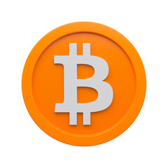 Bitcoin sign currency isolated. Cryptocurrency rate concept. 3d rendering.