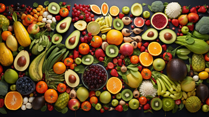 A colorful array of fresh fruits, representing the diversity and bounty of the season