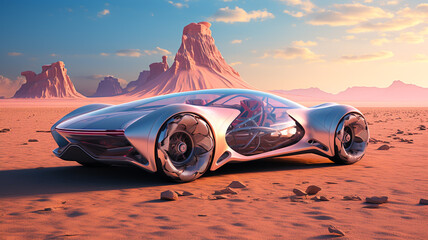 beautiful modern cars There is advanced technology developing in the future world.