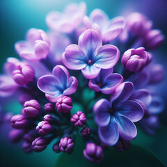 Fototapeta na wymiar Translucent purple flowers Ai generated art