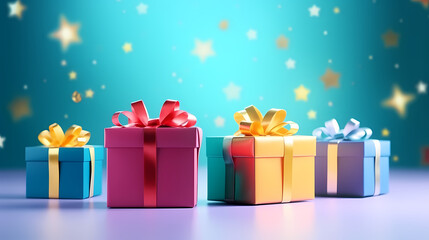 Fototapeta premium Gift box background, black friday sale, birthday, children's day, valentine's day and wedding gift background