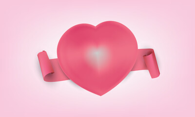 ribbon and heart pink love romantic pastel