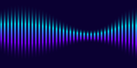 Sound wave spectrum in colorful gradient theme with black background. Dark abstract illustration for wallpaper, web, cover, etc.