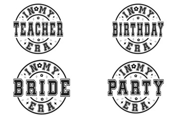 In My Teacher Era, on My Birthday Era, In My Bride Era, in My Party Era retro T-shirt