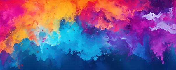 Rolgordijnen abstract colorful brush painting © Stefan