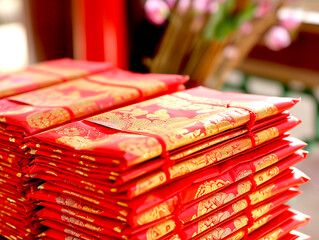Red Envelopes (Ang Pao) Filled with money for luck. Chinese new year, 4000pixel,300DPI, illustrations Planner elements for Commercial use 