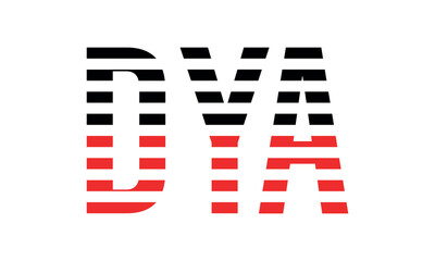 DYA three initial letter iconic line negative space minimal logo design vector template. monogram, abstract, wordmark, business, typography, minimalist, brand, company, flat, modern, unique, simple