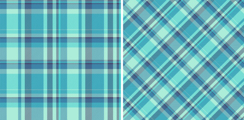 Seamless tartan vector of pattern plaid textile with a fabric check background texture. Set in cold colors of clothing style trends.