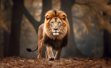 portrait of lion shoot in the jungle - 714799025