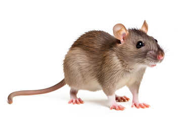 close-up rat on white background