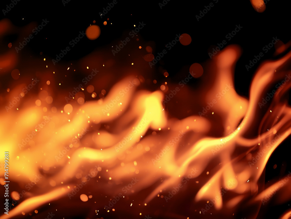 Poster abstract fire texture flowing, symbolizing transformation and energy. generative ai